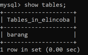 Tutorial Tahap 1 : Cara Membuat dan MenampilakanTable di MySQL