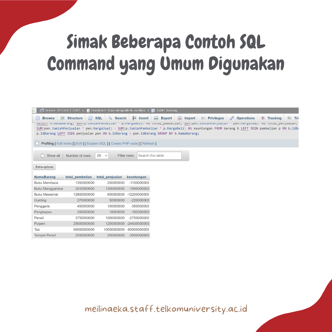 Simak Beberapa Contoh SQL Command yang Umum Digunakan
